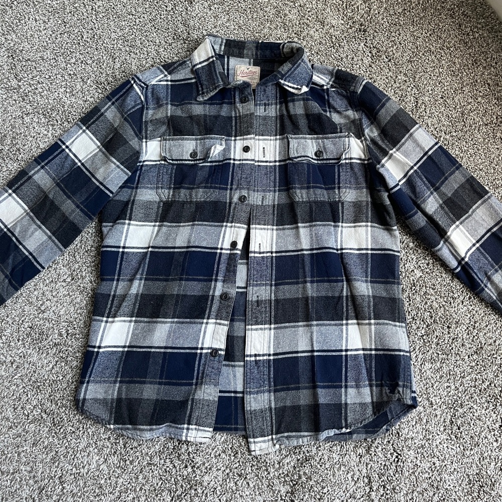 American Eagle Outfitters Blue Heritage Flannel